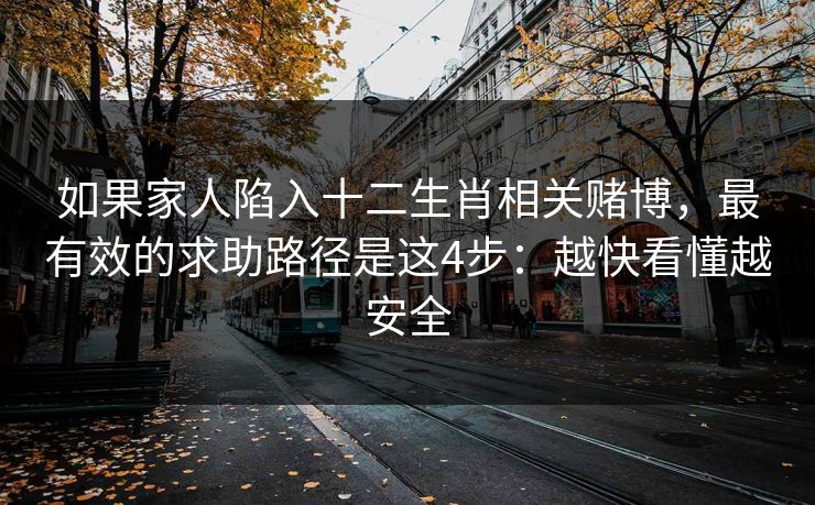 如果家人陷入十二生肖相关赌博，最有效的求助路径是这4步：越快看懂越安全