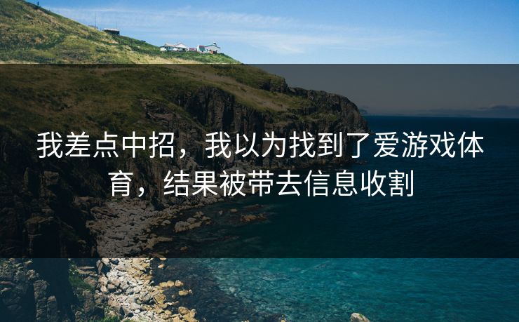 我差点中招，我以为找到了爱游戏体育，结果被带去信息收割
