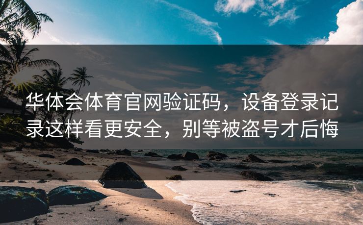 华体会体育官网验证码，设备登录记录这样看更安全，别等被盗号才后悔