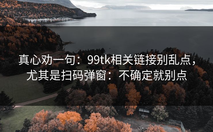 真心劝一句：99tk相关链接别乱点，尤其是扫码弹窗：不确定就别点